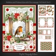 Robins and Poinsettias with Decoupage 7x5 inch No.5