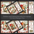 Robins and Poinsettias with Decoupage 7x5 inch Bumper Set