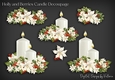 Holly and Berries Candle Decoupage