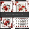 Poppies and Butterflies Set
