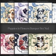 Puppies in Flowers Bumper Set No.1