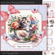 Kitten in a Teacup of Flowers No.2