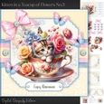Kitten in a Teacup of Flowers No.3