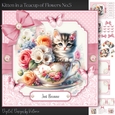 Kitten in a Teacup of Flowers No.5