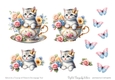 Kitten in a Teacup of Flowers Decoupage No.1
