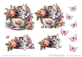 Kitten in a Teacup of Flowers Decoupage No.2