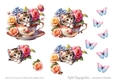 Kitten in a Teacup of Flowers Decoupage No.3
