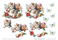 Kitten in a Teacup of Flowers Decoupage No.4
