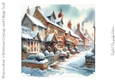 Watercolour Christmas Cottage and Village No.11