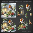 Robin and Candlelight Topper and Decoupage No.2