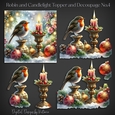 Robin and Candlelight Topper and Decoupage No.4