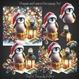 Penguin and Lantern Decoupage No.1