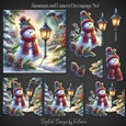 Snowman and Lantern Decoupage No.1