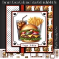 Burger Coca Cola and Fries 6x6 inch