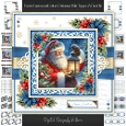 Festive Lantern and Father Christmas multi Topper 7x7 inch Kit
