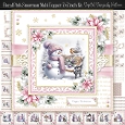 Floral Pink Snowman Multi Topper 7x7 inch Kit