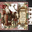 Vintage Santa and Reindeer 6x6 inch Mini Kit
