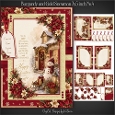 Burgundy and Gold Snowman 7x5 inch No.4