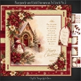 Burgundy and Gold Snowman 7x7 inch No.3