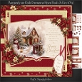 Burgundy and Gold Snowman Open Book 7x7 inch No.1