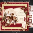 Burgundy and Gold Snowman Open Book 7x7 inch No.2