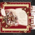 Burgundy and Gold Snowman Open Book 7x7 inch No.3