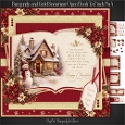 Burgundy and Gold Snowman Open Book 7x7 inch No.4
