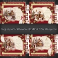 Burgundy and Gold Snowman Open Book 7x7 inch Bumper Set