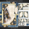 Blue and Gold Snowman 7x5 inch No.3