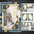 Blue and Gold Snowman 7x5 inch No.4