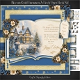 Blue and Gold Snowman 7x7 inch Open Book No.1