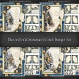Blue and Gold Snowman 7x5 inch Bumper Set