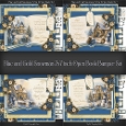 Blue and Gold Snowman 7x7 inch Open Book Bumper Set