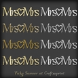 Mrs and Mrs with Heart Gold and Silver Embelishmnet