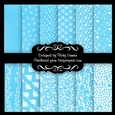 Blue Floral A4 Backing Paper Set of 12