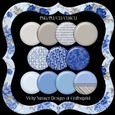 China Blue Fancy Frames Set of 12