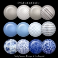 China Blue Brad/Button Embelishment set of 12