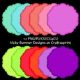 Fancy Shaped Summer Mat/Topper 3 set of 12
