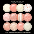 Peaches and Cream Brad/Button Embelishment set of 12