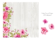 Shabby White Wood with Corner Flower