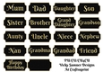 Black and Gold Family Sentiment Tags