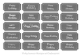 Happy Birthday Tags Charcoal in 20 Diffenent Fonts