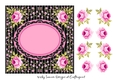 Pink and Black Floral Blank