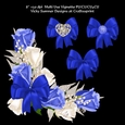 Rose Bud and Bow Blue Vignette