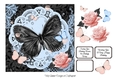 Pink Blue and Black Large Butterfly Wishes