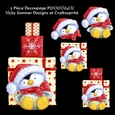 Penguin Present Pile Decoupage 1