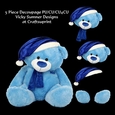 Blue Christmas Teddy Decoupage