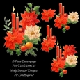Poinsettia and Candles Decoupage