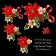 Poinsettia and Bow Decoupage