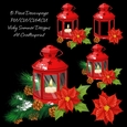 Lantern and Poinsettia Decoupage